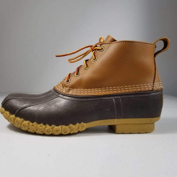L.L. Bean Shoes Ll Bean Boots Brown Tan Lace Up Rubber Muck Vintage